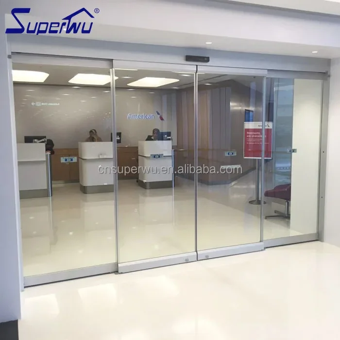 Automatic frameless aluminum sliding door glass sensor door