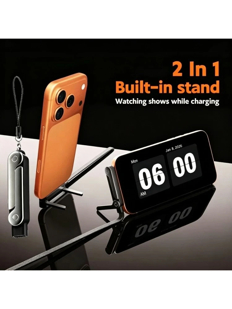 Ladekabelhalter 240W mit Integriertem Telefonständer USB-C für Faltbare Halterung Typ USB Typ C Flachladegerät