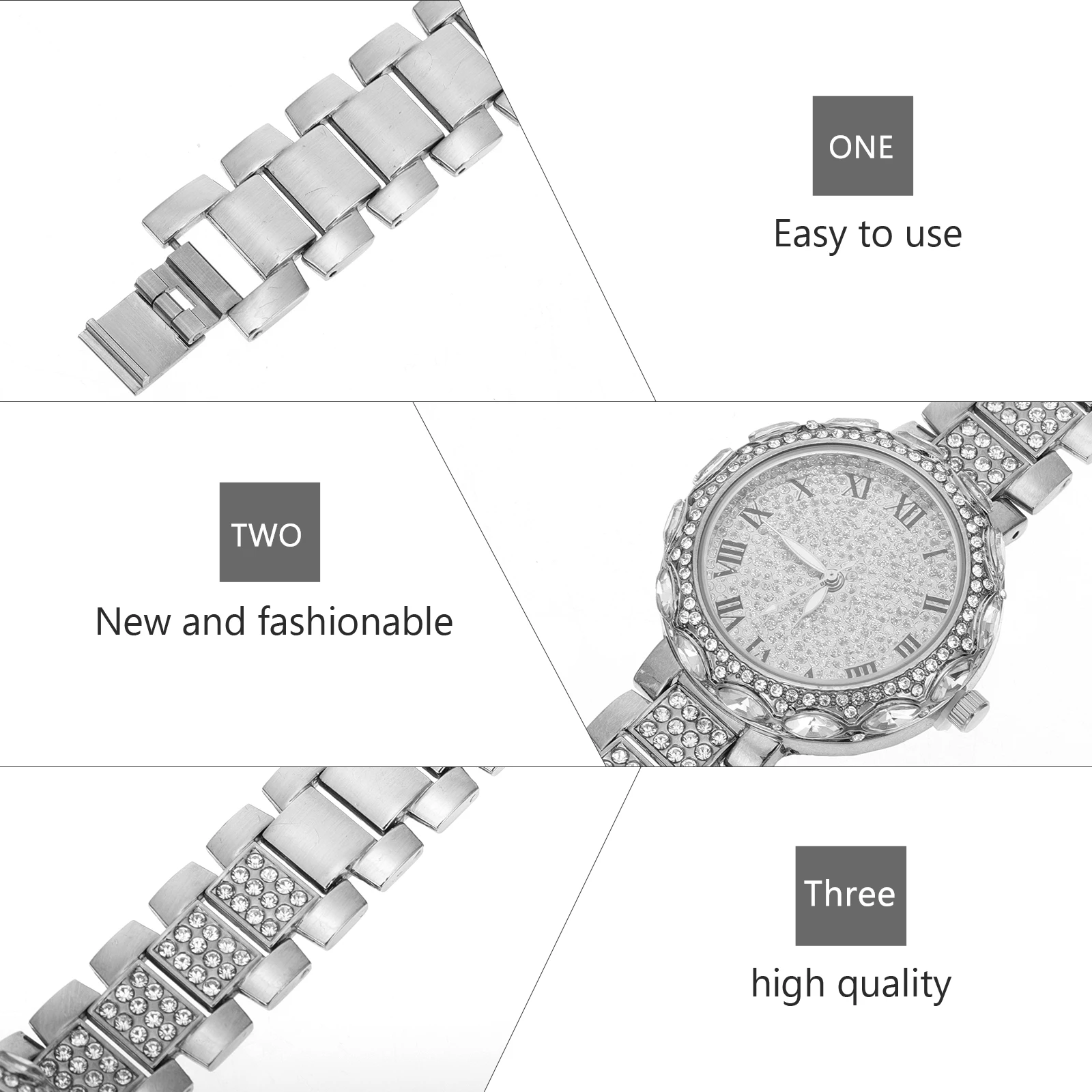 

1pc Rhinestone Watch Women Ladies Fashion Quartz Wristwatch Adjustable Strap Girls Wristwatch Diamond Lady Watches Students