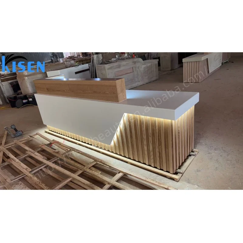Customize Reception Desk Front Counter Cash Table Salon Beautyshop Clinic Hospital Furniture