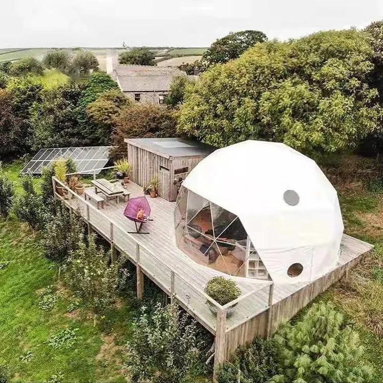 

5-метровый ПВХ-шатер-иглу класса люкс для вечеринок, выставок, глэмпинга и кемпинга на открытом воздухе, геодезический купольный отель-шатер с ванной комнатой