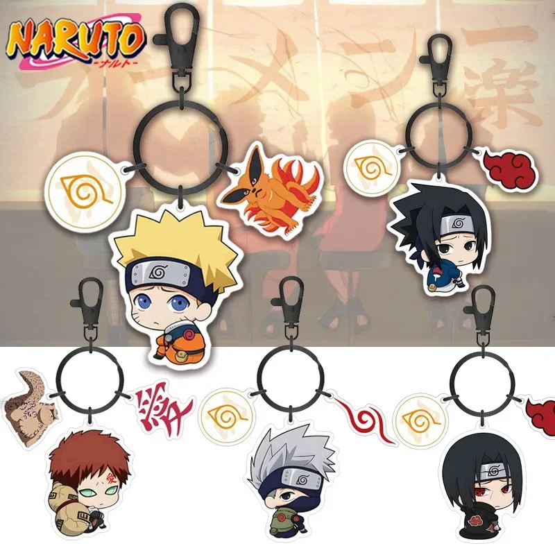 Hot Anime Naruto Keychain Character Peripherals Pendant Acrylic Plate Key Charm Car Jewelry Backpacks Bag Accessories Key Rings