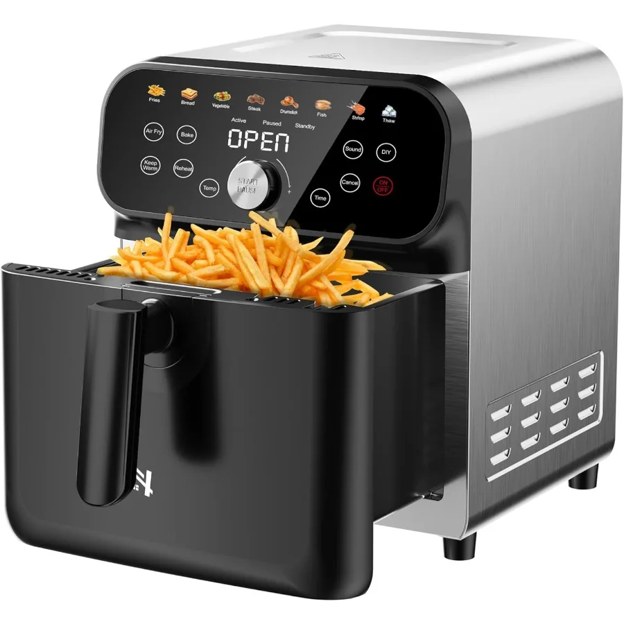 

Air Fryer 6.2QT Air Fryer Oven with LED Digital Touchscreen 12 Preset Cooking Functions Air fryers Bake Reheat Keep Warm Nonsti