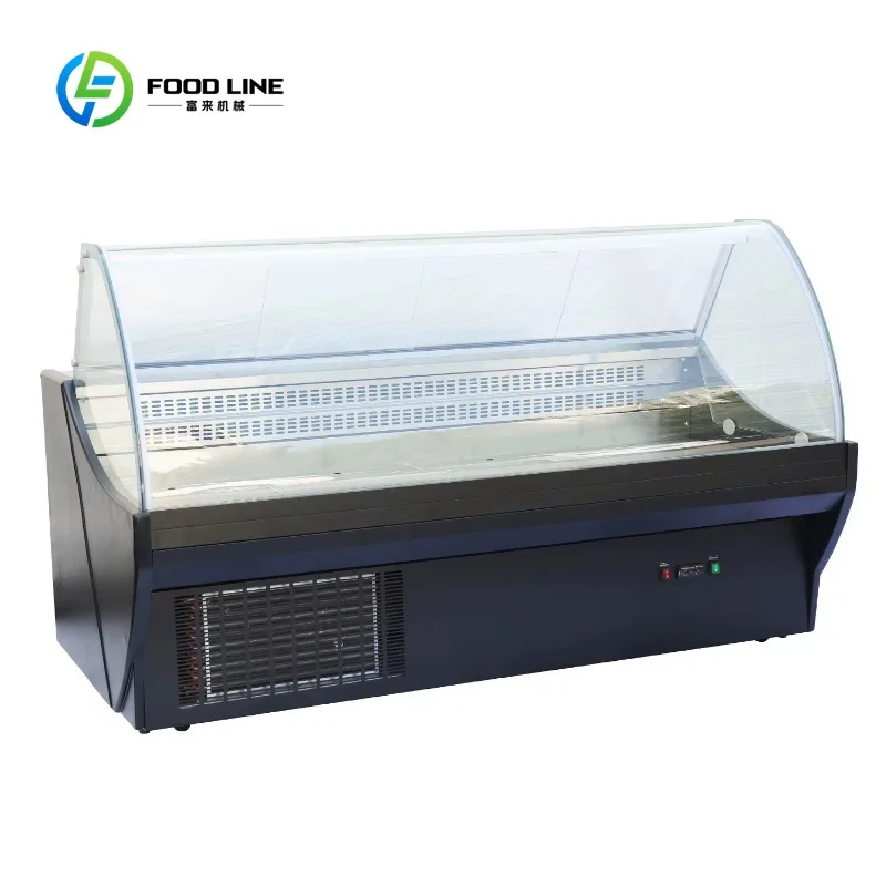 Custom Made Manufacturing  Showcase Chiller Fresh Meat Fish Cooling Showcase Refrigerator for Supermarket
