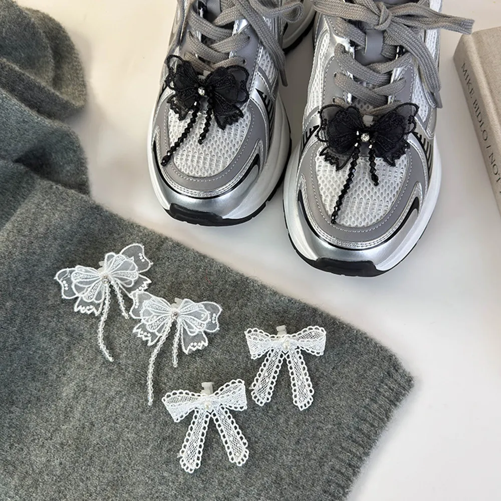 

Fashion Shoelaces Clips Buckle Decoration Fancy Shoelace For Women Handmade Bowknot Lace Shoe Buckle DIY Shoes Charm Accessories