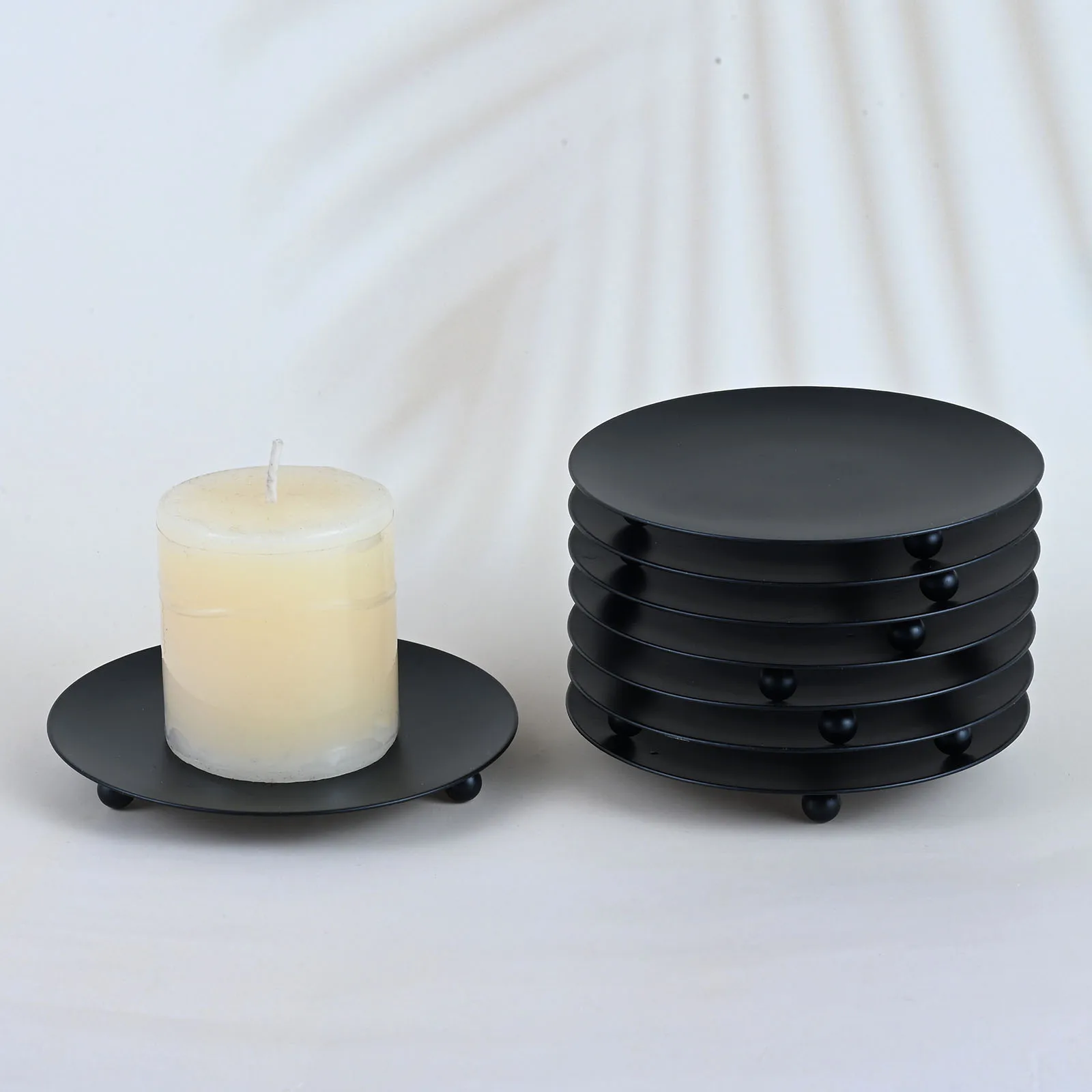 8PCS/Lot Candle Holders Plates Elegant For Candlelit Dinners Ball Candles Votive Candles Pillar Tea Candles 10 X 1.3cm