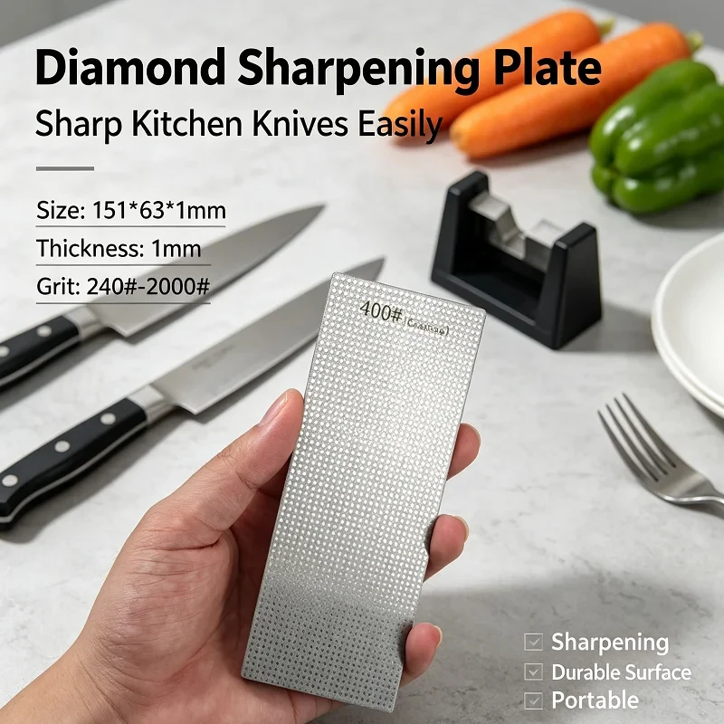240#-2000# Starry Surface Baseless Diamond Whetstone 151*63*1mm Professional Kitchen Blade Knife Grinding Polishing Tool