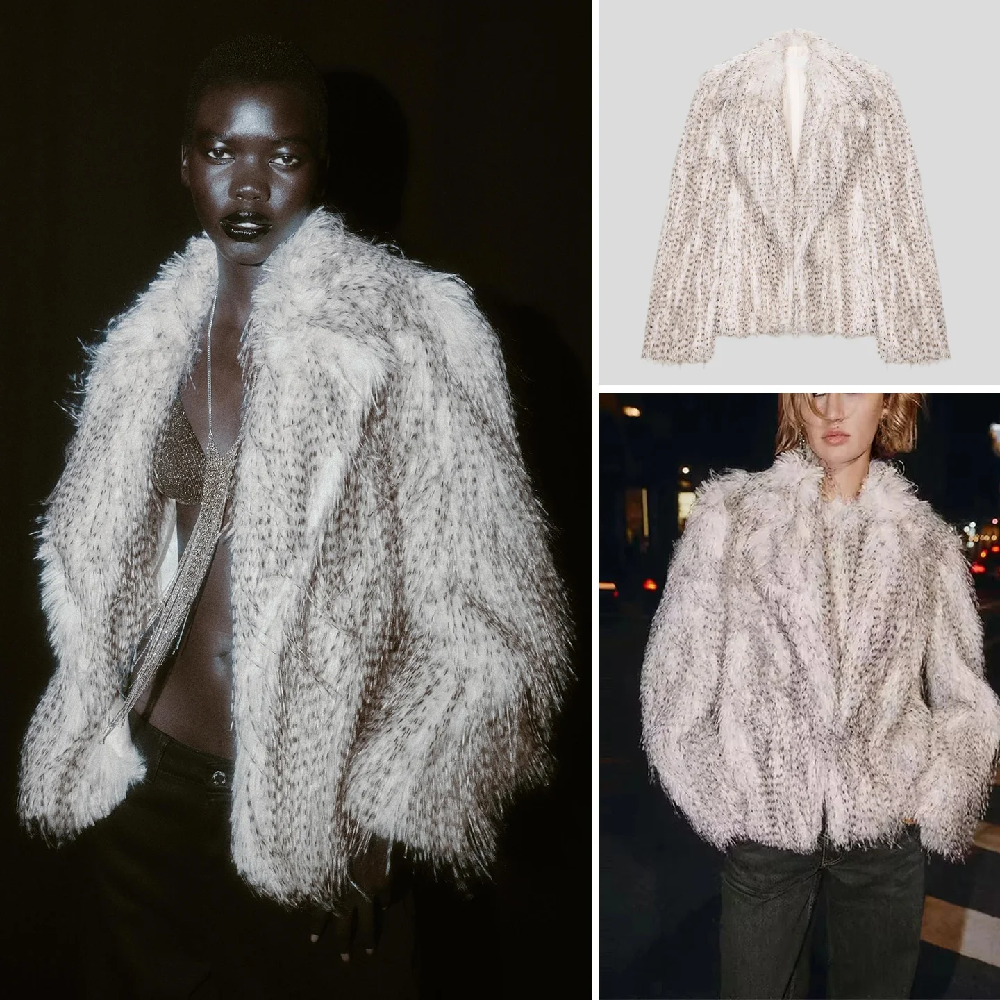 

Spring New Women's Long Sleeve Faux Fur Effect Short Coat Jacket Turn-down Collar Artificial Leather Standard Fit Commute Style