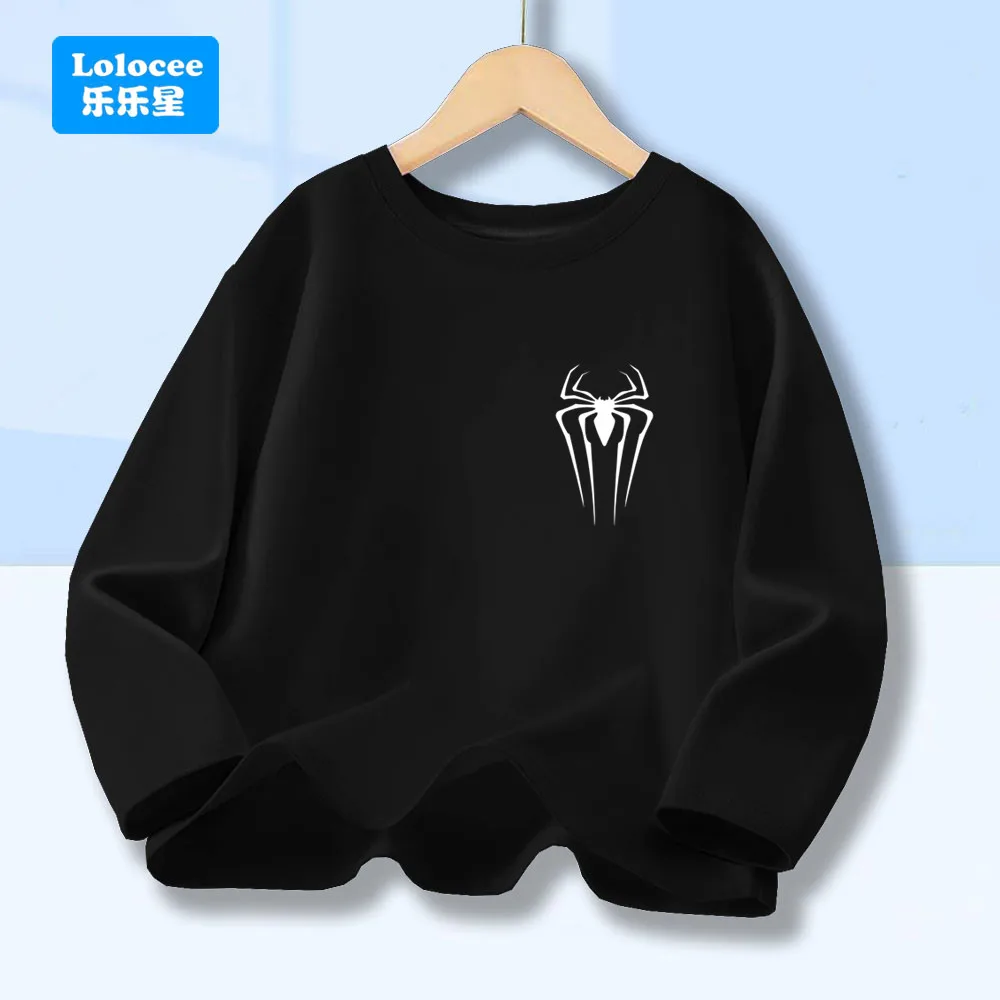 Langarm-T-Shirt mit Spinnen-Print für Jungen – lässiges Kinder-Oberteil mit Rundhalsausschnitt, Kinder-T-Shirt für den täglichen Gebrauch für Kleinkinder/Jugendliche (Alter 3–14), ZZ01