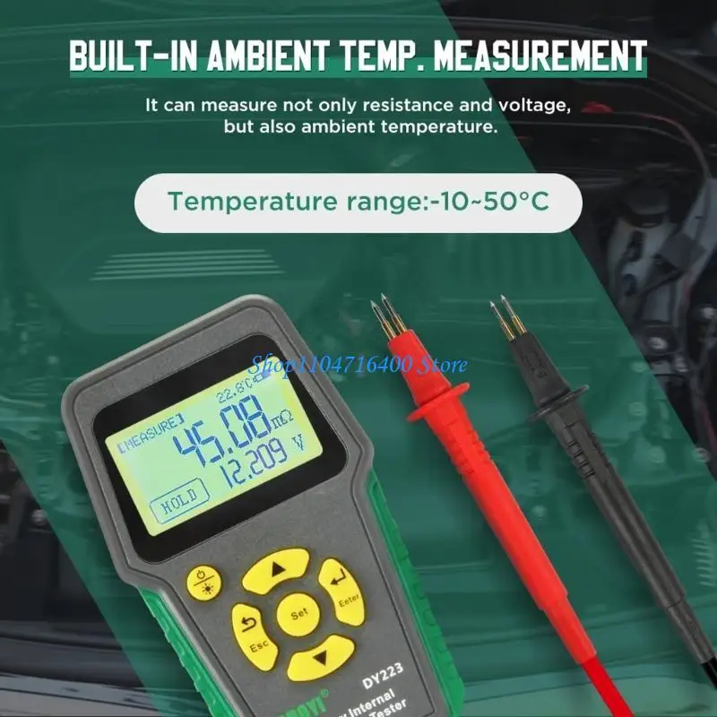 

y1gd Battery Internal Resistance Tester 4-Wire Kelvins Testing acid/Nickel cadmiums/Lithium/Alkalines Batteries Tools