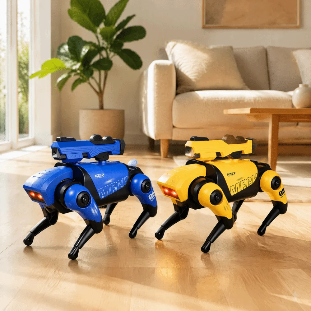 Sound Effects Electric Robot Dog with Light Rotating Bionic Robot Dog Intelligent Walking Light Music Mechanical Dog