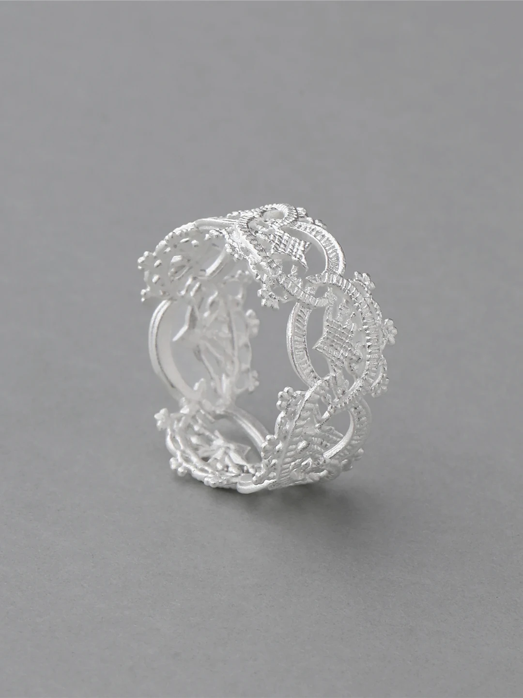 fanline-bague-couronne-Etoile-artistique-vintage-en-argent-pur-dentelle-sculptee-creuse-luxe-tendance-pour-femme-anneau-ajustable