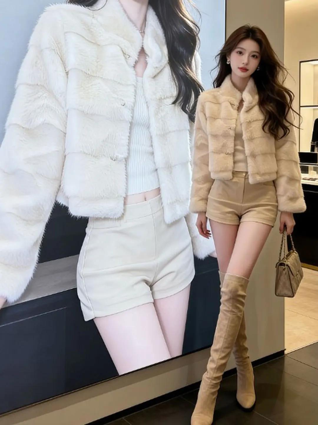 

Korean Sle Faionable Fur Coat Inteated Leather And Fur High End Feeling Beautiful Outerwear Spring 2026 Women's Clothing