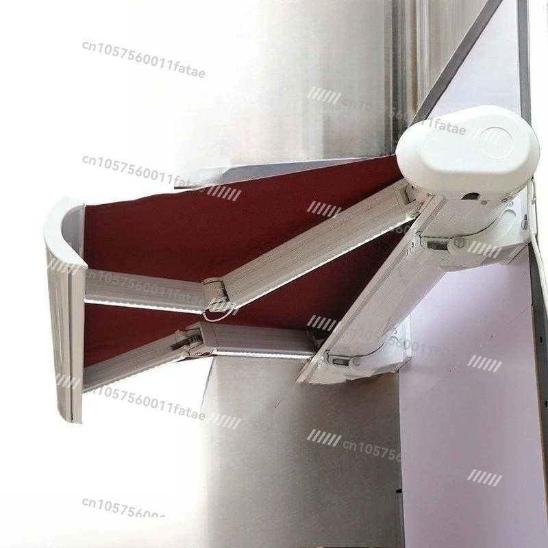 

Full Box Sunshade， Retractable Folding Canopy Electric Remote ，Control Villa Balcony with Light Outdoor Courtyard Door Tent