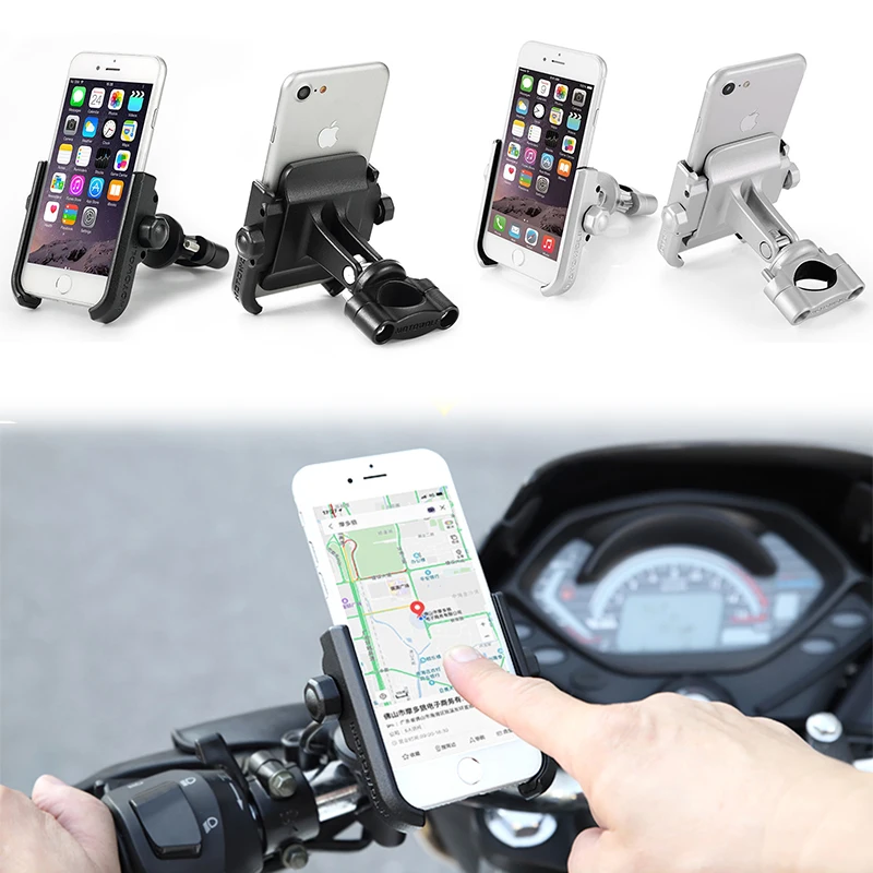 

3 Color Universal Aluminum Chargable Motorcycle Handlebar&Mirror Cell Phone Holder Stand Support Handle Bike Moto Mount Holder