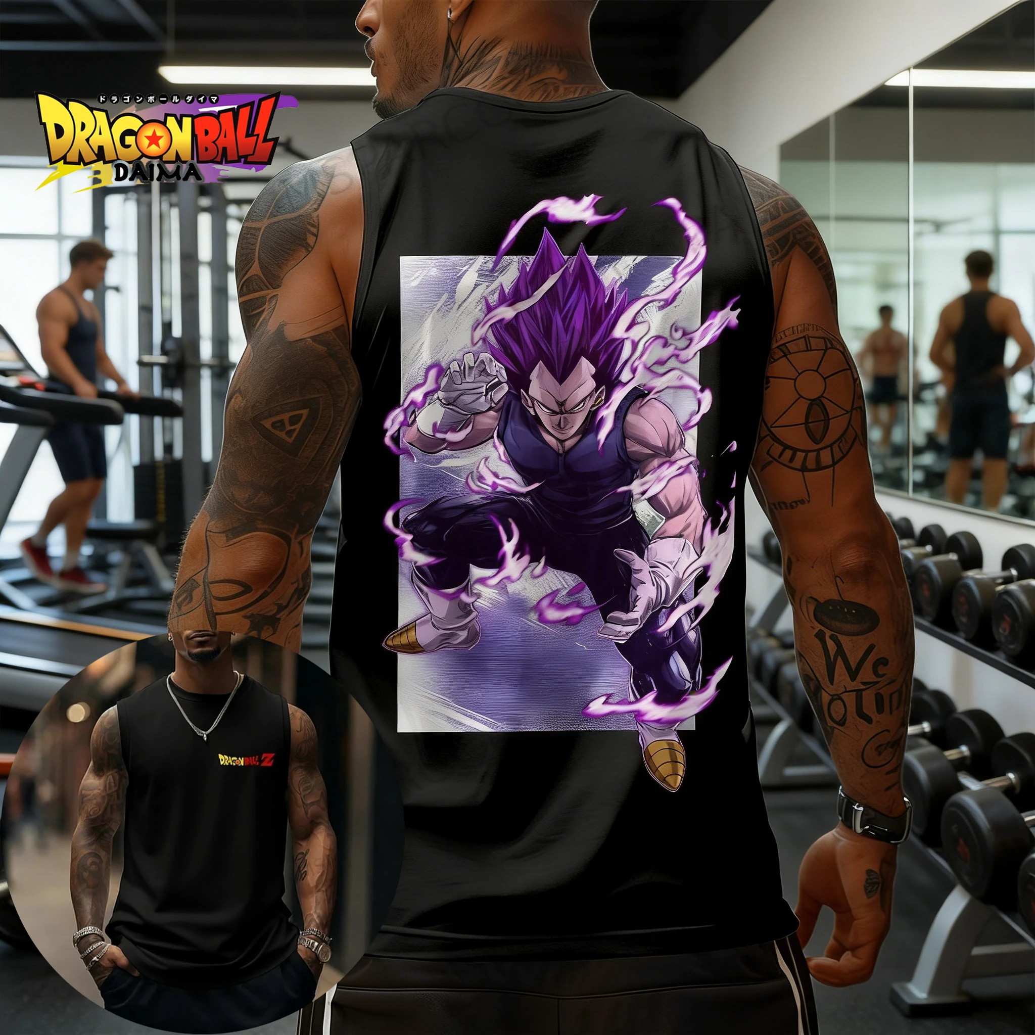 Dragon Ball Z Vegeta Sports Vest Super Saiyan Sleeveless T-Shirt Spring and Summer Men's Vest Casual Sports Fitness Outdoor Top