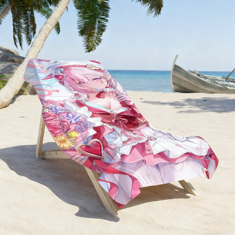 Game Honkai Impact Elysia Towel Sports Quick Dry Travel Camping Gear Sandproof Soft Light Large Beach Towel