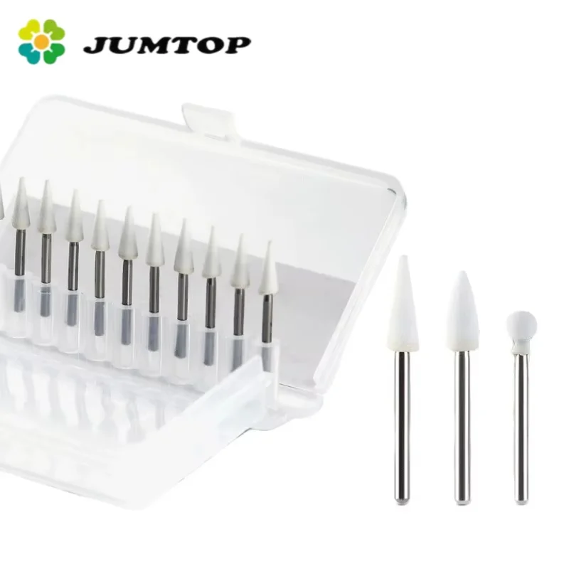 

JUMTOP Dental White Stone Polishing 1.6mm FG Burs Cone/Flame/Round Shape Abrasion Bur Fit For High Speed Handpiece