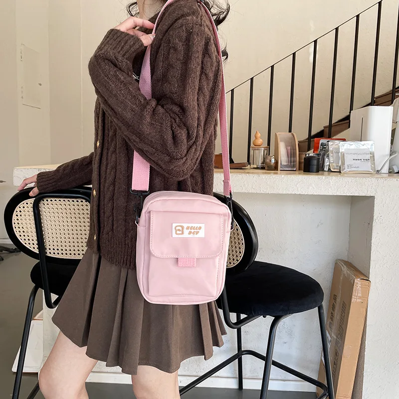 Japanese Style Cute Small Shoulder Bag Simple Fresh Campus Style Underarm Bag for Student Girl Travel Crossbody Phone Bag