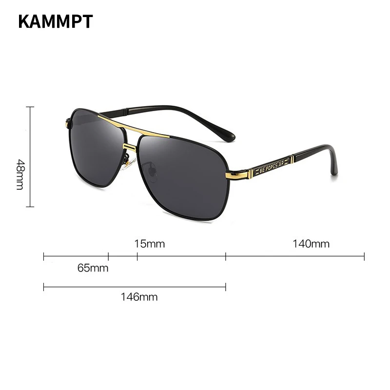KAMMPT Oversized Vintage Sunglasses Men Women Fashion Polarized Photochromic Shades Eyewear Double Bridge Driving Sun Glasses