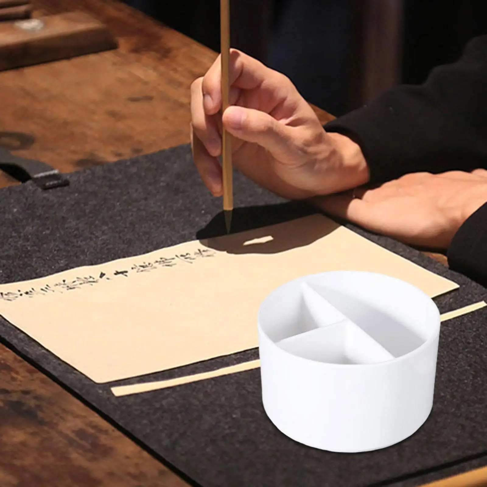 Кисть для рисования, средство для очистки красок на водной основе, 3 ячейки, для письма, рисования акриловыми красками