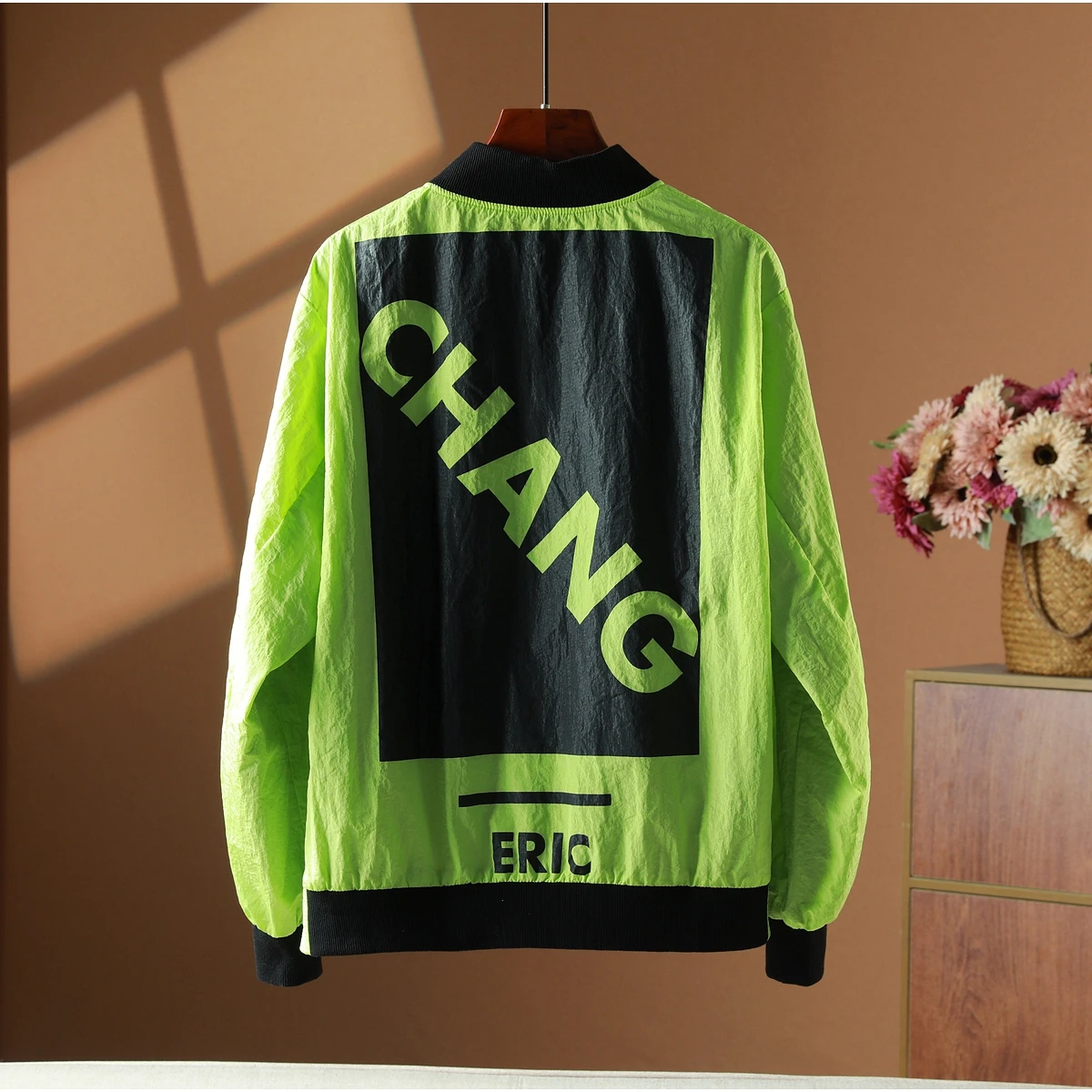 

ex ort Casual Jaet Versatile Outerwear for Spring Autumn Youthful Trendy Zipper Closure Long Sve Baseball Collar