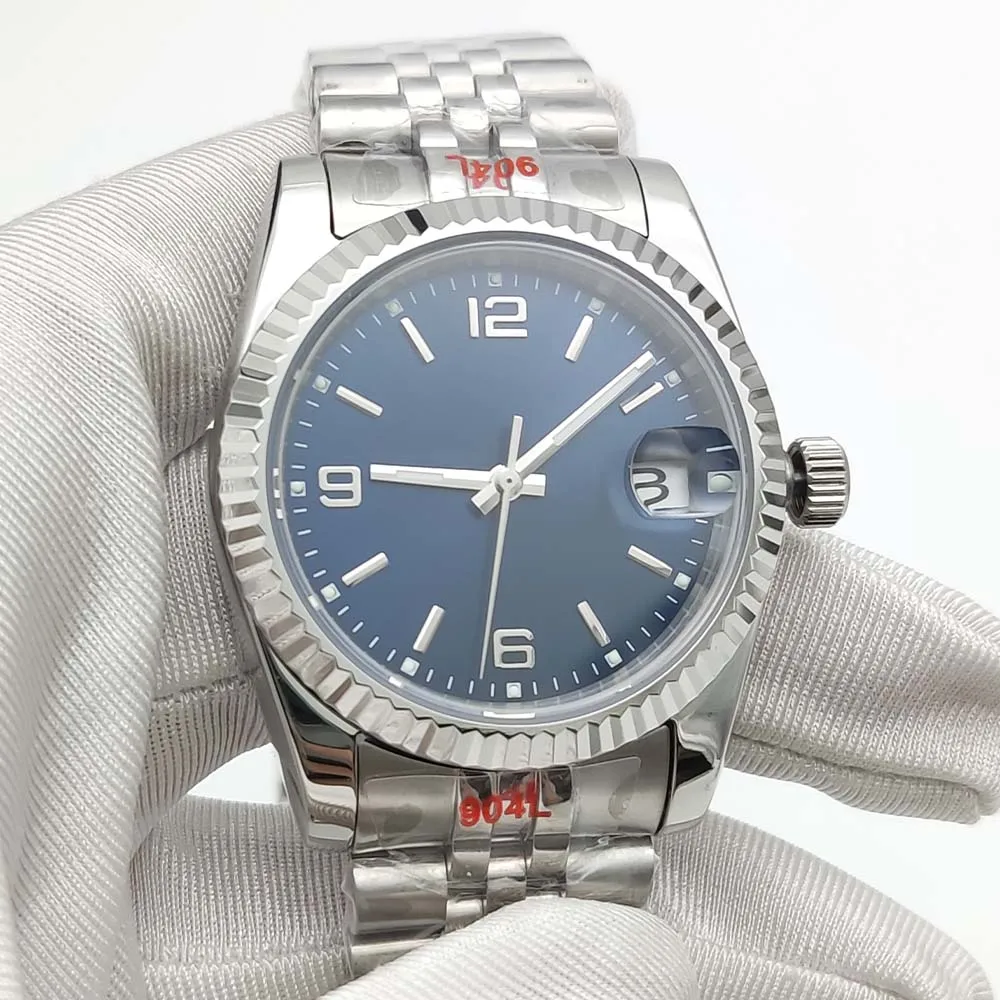 Reloj Mecánico totalmente automático, cristal de zafiro, tres colores, acero inoxidable, resistente al agua, 36mm, nuevo