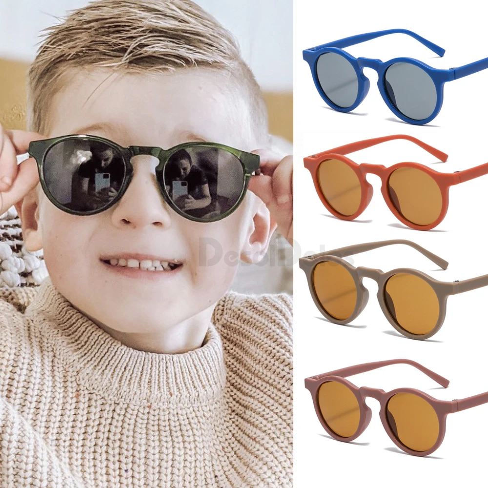 Luxury Brand Baby Sunglasses Toddler Children UV400 Round Frame Goggles Outdoor Kids Girls Summer Infant Vintage Eyewear