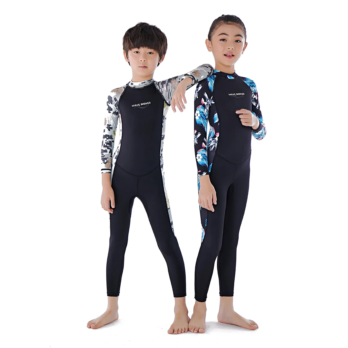 

STLF Customized Logo Printed Neoprene Wetsuit Diving Suit Long Sleeves Snorkeling Wetsuits for Kids