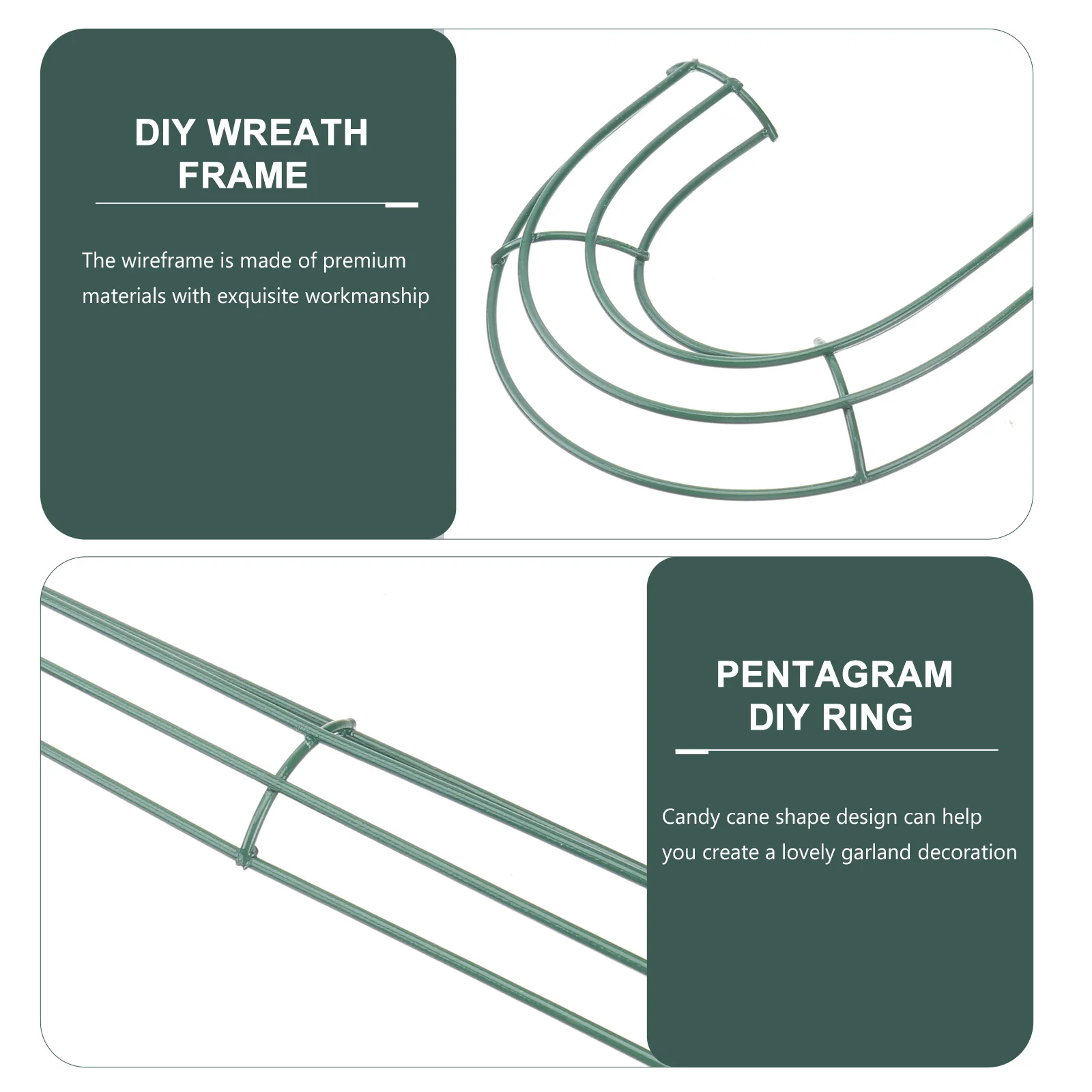 

4pcs Metal Wreath Frame Diy Cane Shape Ring For Christmas Garland Decor Iron Craft Hanging Loop Outdoor Indoor Home Garden Party