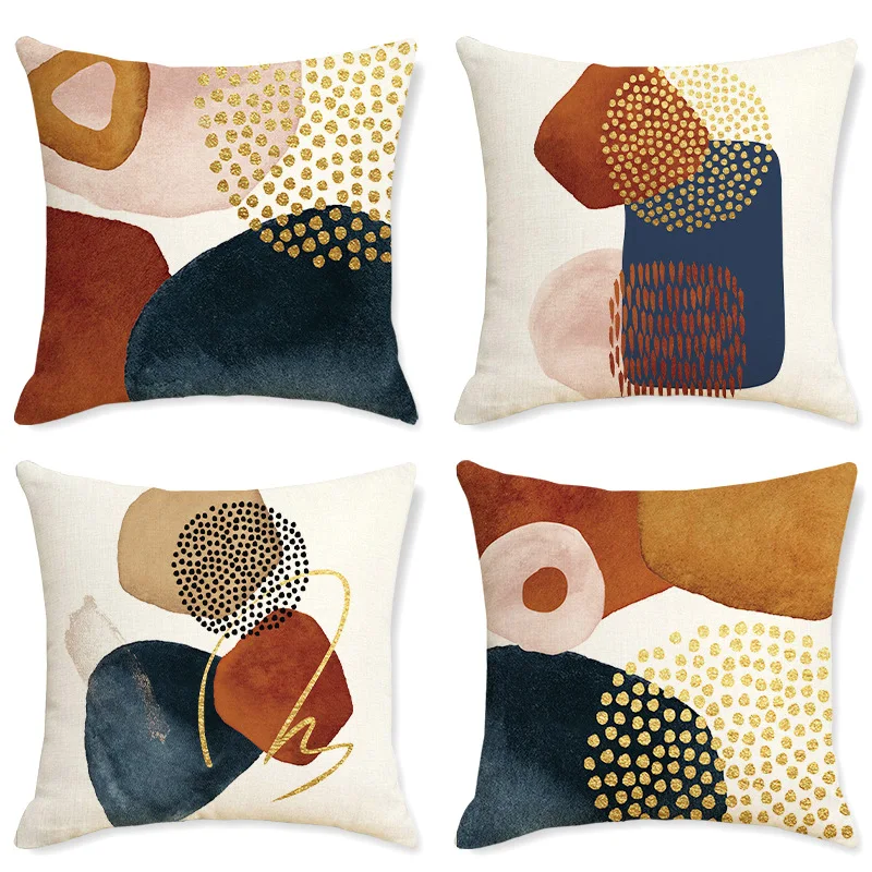 

New Simple Abstract Style Throw Pillows Linen Print Pillow Case Cojines Decorativos Para Sofá Home Pillow Cover Cushion Cover