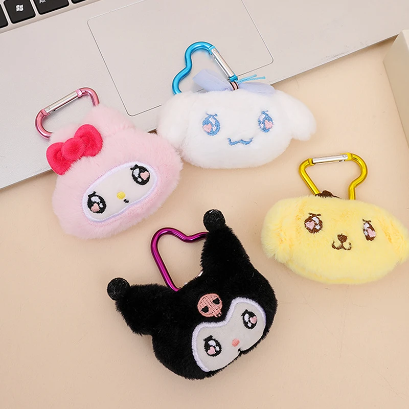 Cartoon Sanrio Anime Cinnamoroll Kuromi Melody Purin Pochacco Keychain Plush Toy Keychain Pendant Backpack Hangings Decoration