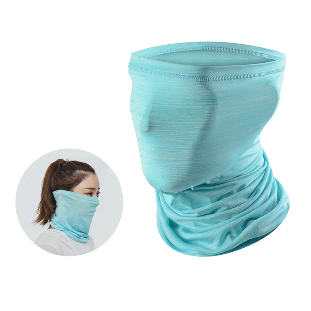 

Outdoor Ice Silk Scarf Face Mask Blue Elastic Sports Headband Bandana for Fishing Hiking Cycling Breathable Windproof Neck