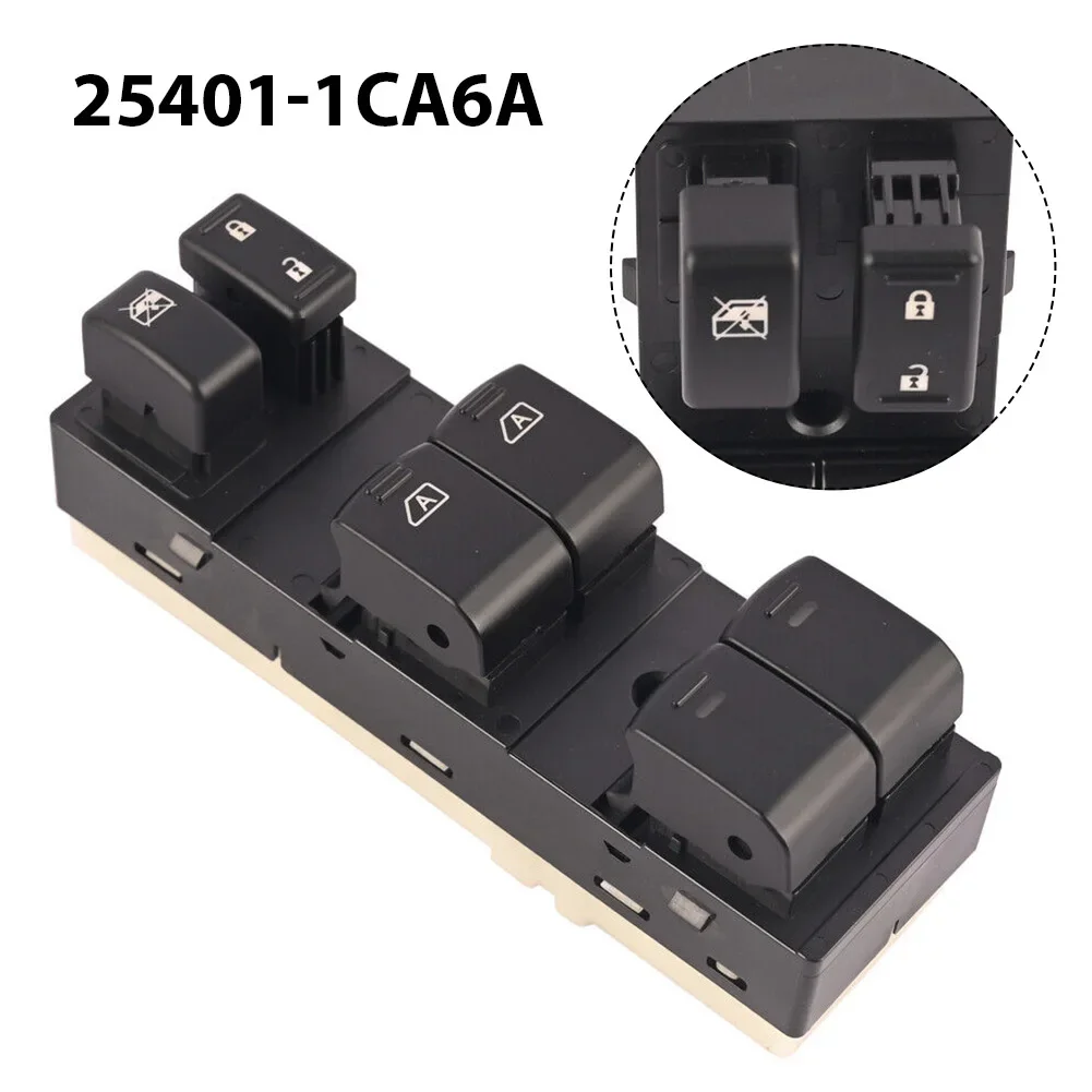 

Parts & Accessories Glass Master Switch 25401-1CA6A Black Plastic High Quality Hot/Easy To Install Practical To Use