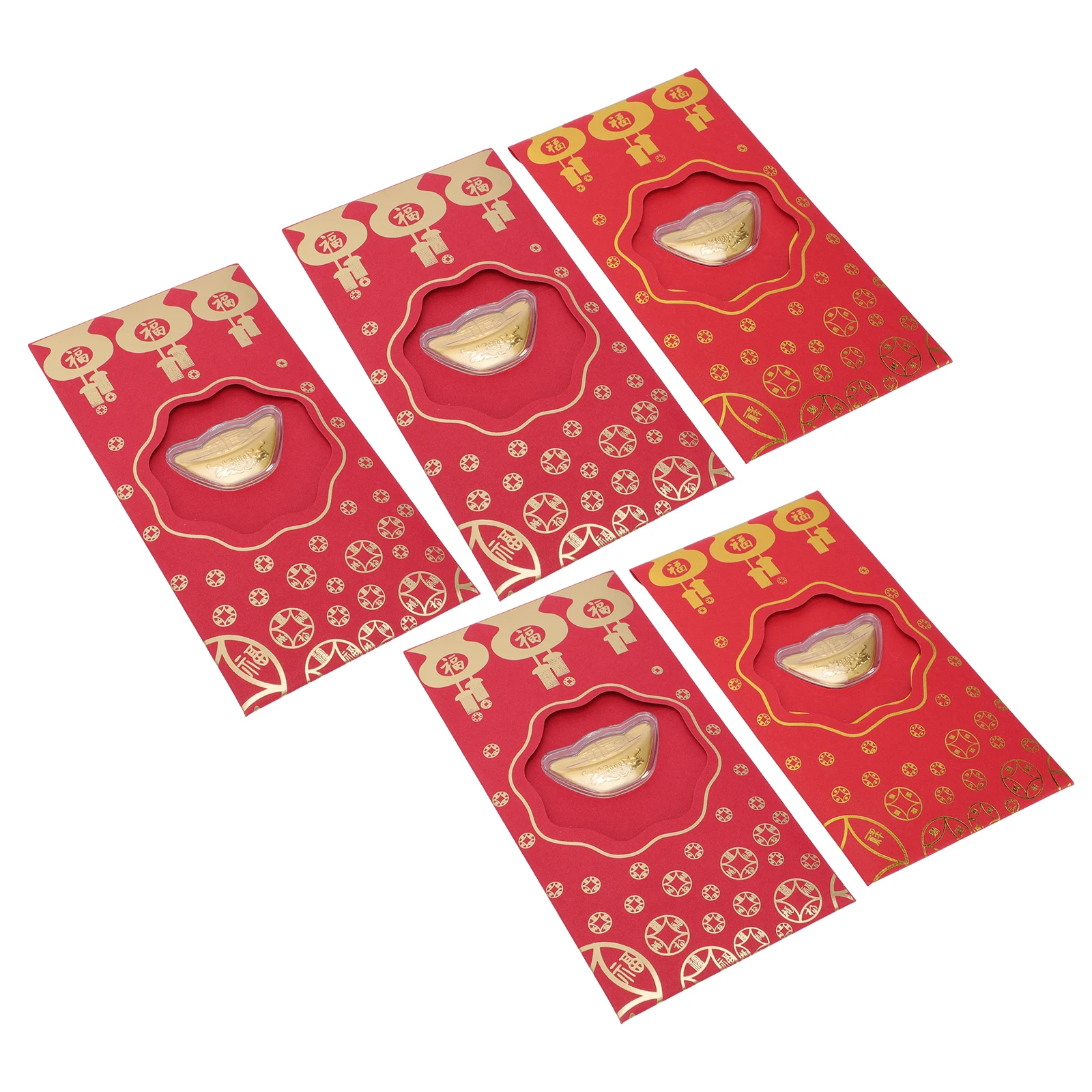 

5pcs Red Envelope Lai Feng Packet Envelopes for Money New Year Lucky Packets Large Size Selected Material Smooth for Festival