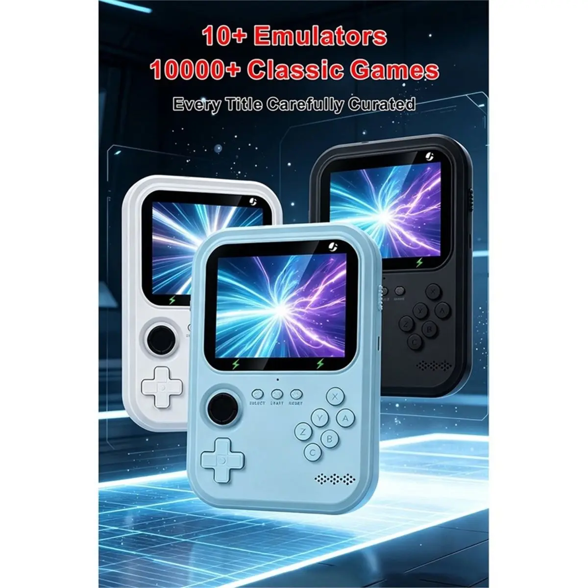 Retro Game Console 10000+ Classic Games Handheld with Joystick 2-in-1 Power Bank Charger