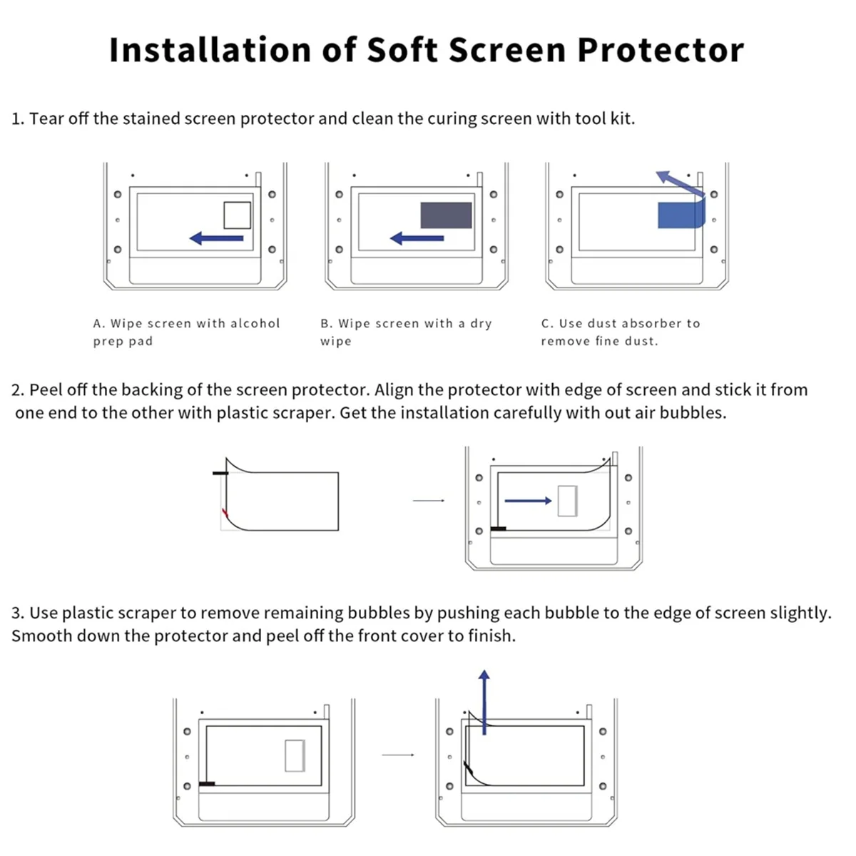 Y02AFor Anycubic Photon Mono M7 Pro/M7 LCD 3D Printer Screen Protector Film,5pcs 10.1inch 3D Printer Accessory