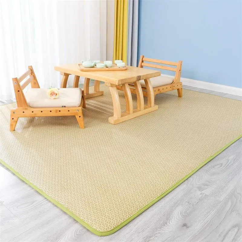 Japanese Tatami Carpet Summer Cool Thick Rattan Mat On The Floor Cane Carpet Living room Bedroom Mattress Kid Play Tapete Custom