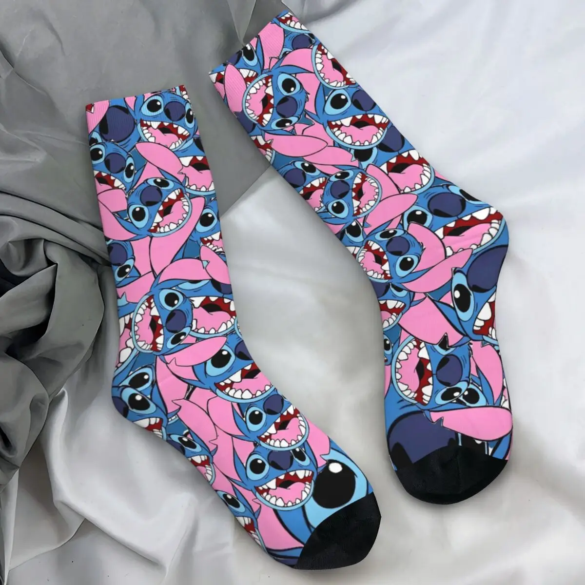 Cartoon Stitch Cartoon Monster Stockings Couple Socks High Quality Korean Socks Spring Outdoor Sports Anti Bacterial Socks Gift