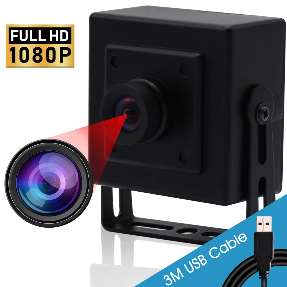 

ELP High Speed USB Camera 1080P 50fps USB 3.0 2MP Webcam No Distortion Lens Surveillance Camera Mini USB Webcam for PC Computer