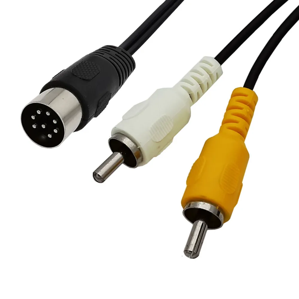 Din 8 Pin to 2RCA Cable 8Pin Din Male Plug to 2-RCA Male Audio Adapter Cable for  Musical instrument audio equipment 0.5/1.8/3m