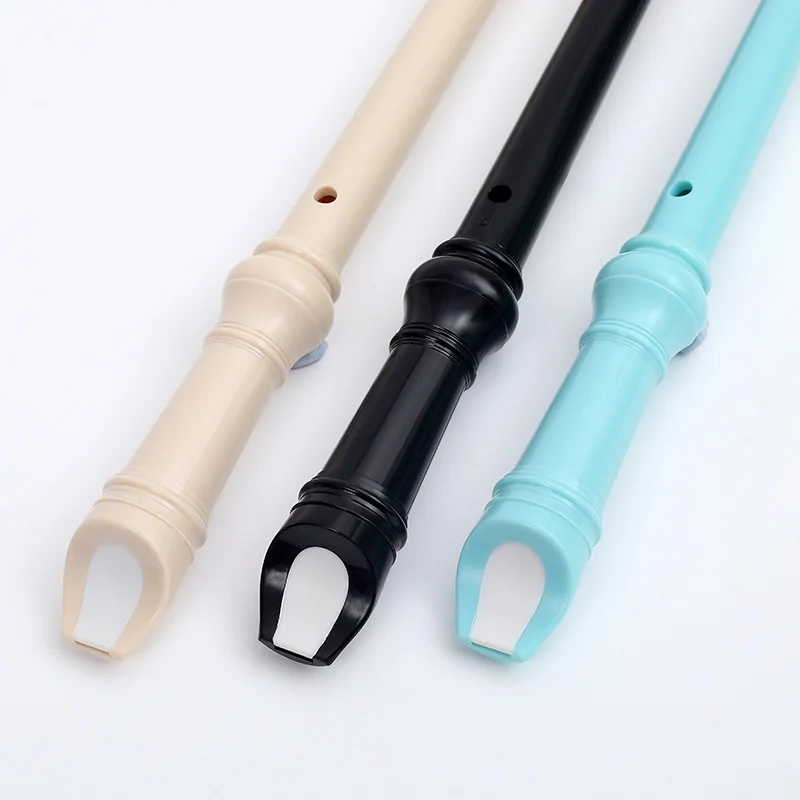 8 Hole Plastic Recorder Long Flute ABS Colorful Clarionet Treble with Cleaning for Pupils Beginner Children Musical Instrument