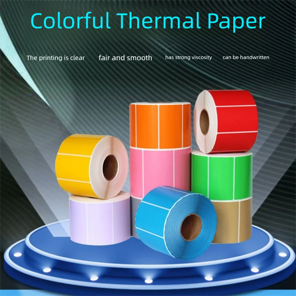 500/800PCS Multicolor Thermal Paper 40*30mm 40*60mm Rectangle Self-adhesive Label Strong Viscosity Tool Label Sticker
