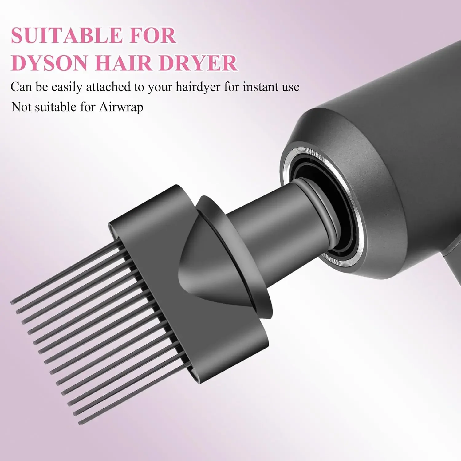 

Salon-Grade Wide Tooth Comb for Dyson HD08/HD15 - Magnetic Styling Nozzle Attachment, Reduces Frizz & Breakage