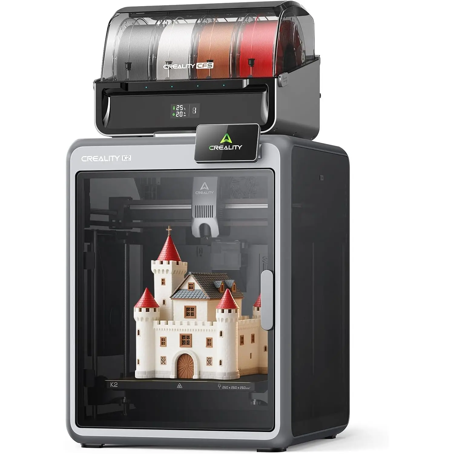 

Creality K2 Combo 3D Printer Machine with Dual 600mm/s Speed Plastic Filament Laptop Compatible-Next-Gen Accessory