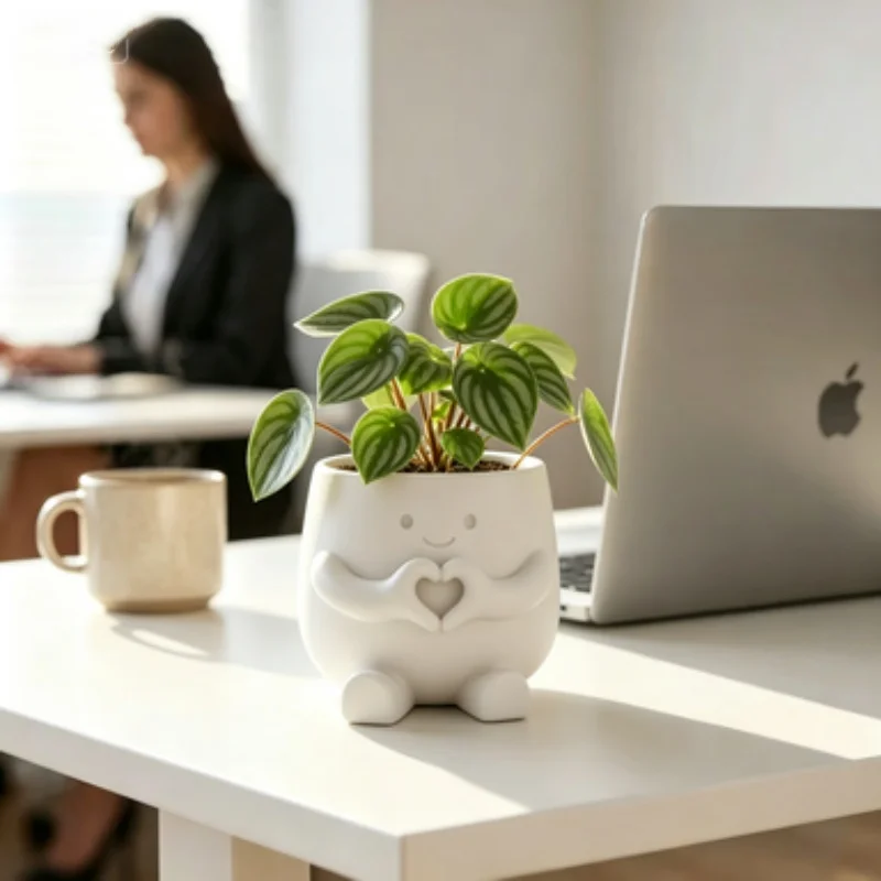 Impressão com pequenos defeitos: Vaso Mini Suculento Impresso em 3D de 6cm de altura e 7cm de largura, Bonito Vaso de Planta para Mesa, Recipiente de Flores para Casa e Jardim
