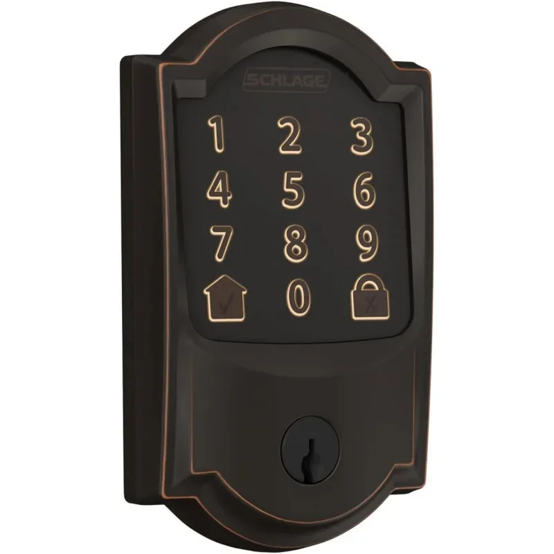 

QWSchlage Encode Smart Wi-Fi Deadbolt с отделкой Camelot из состаренной бронзы