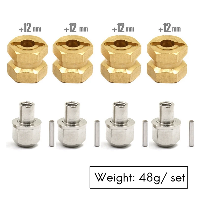 For CC01 SCX10 1/10 Climbing Car Brass Hexagon Lengthening And Widening Coupler