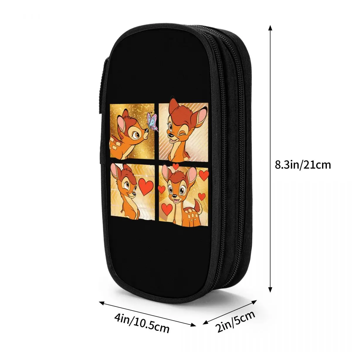 Creative Bambi Cartoon Collage Pencil Case Pencil Pouch Pen for Girls Boys Big Capacity Bags School Supplies Zipper Stationery