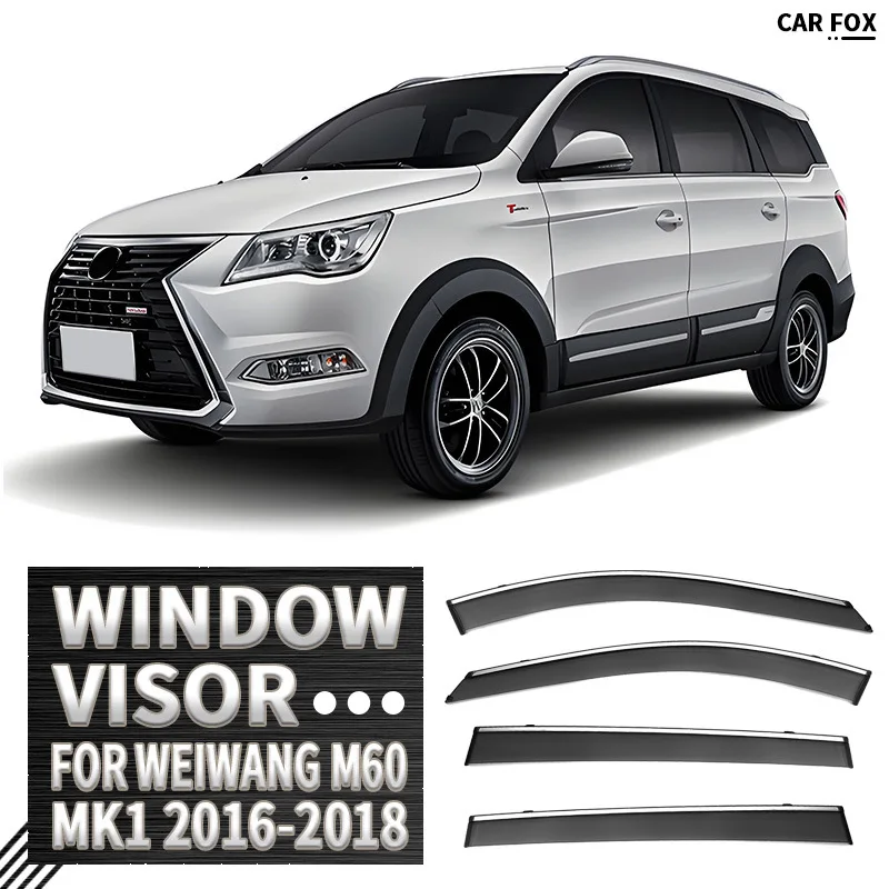 

For BAIC Weiwang M60 2016-2018 Car Window Visors Awnings Shelters Rain Guards Weathershields Sun Rain Deflectors Accessories